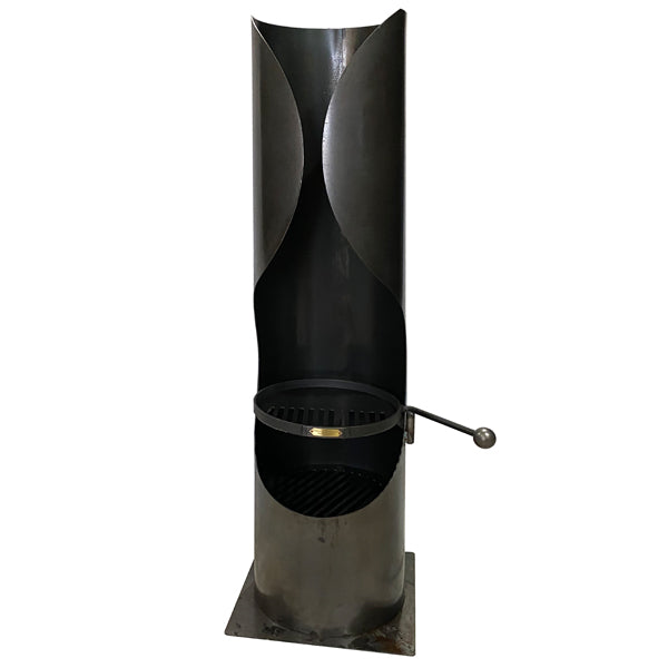 Curve Chiminea with Swing Arm BBQ Rack