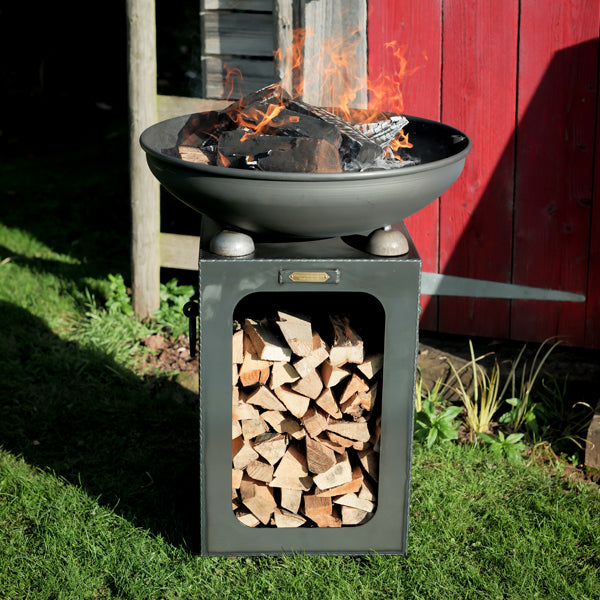 Fire Bowl with Log Store