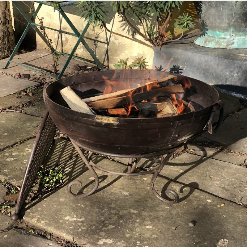 Indian Fire Bowl with Half Moon BBQ Rack