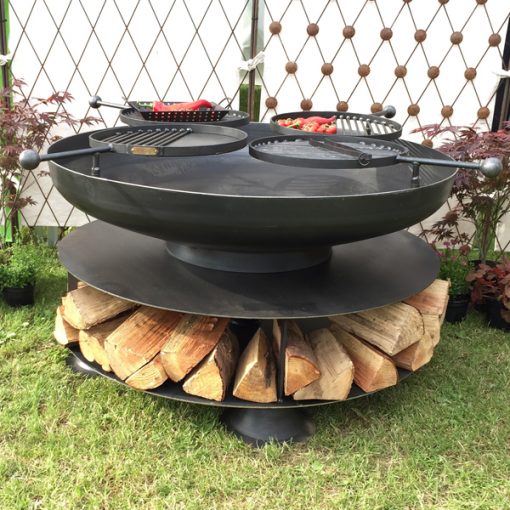 Ring of Logs 120 with Four Swing Arm BBQ Racks