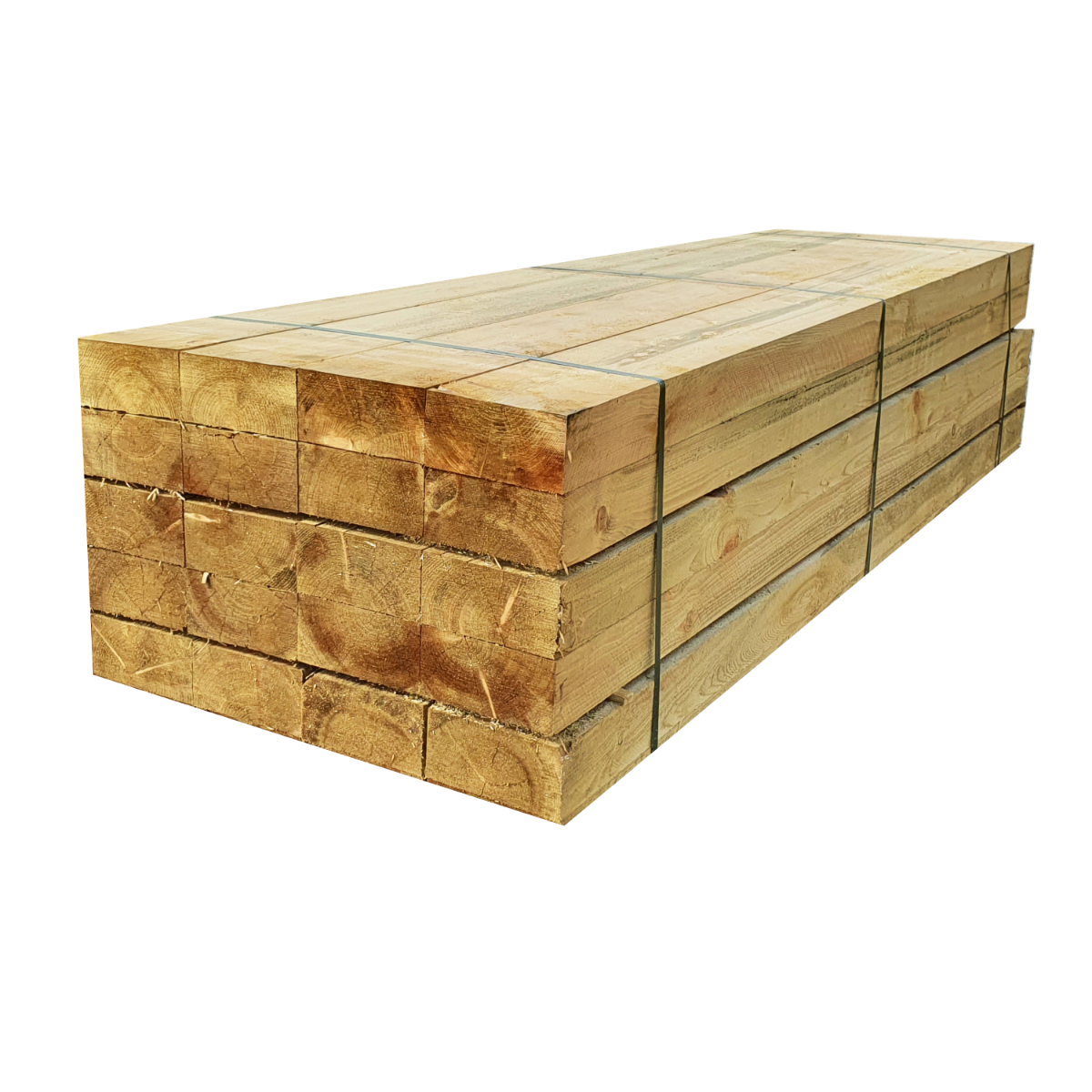 Green Treated Railway Sleepers (x20) | 2.4m x 200mm x 100mm