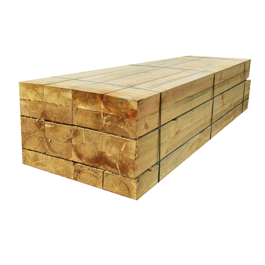 Green Treated Railway Sleepers (x30) | 2.4m x 200mm x 100mm