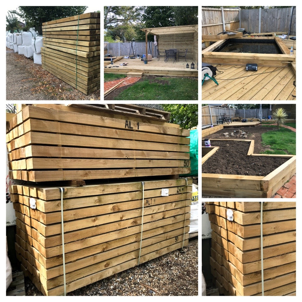 ECO Pressure Treated Sleepers (x40) | 1.2m x 195mm x 95mm